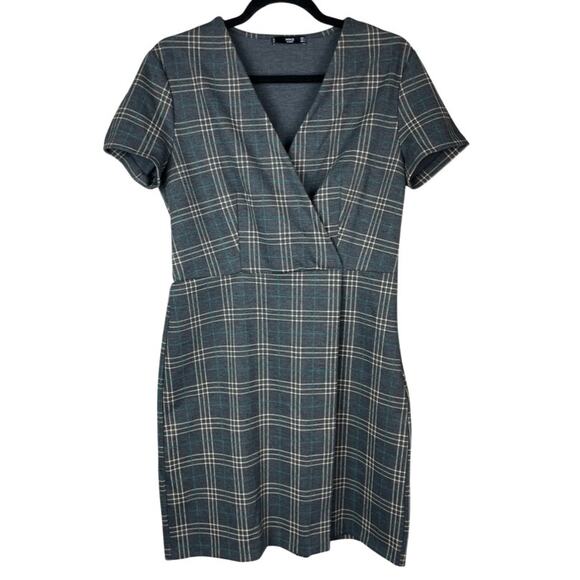 MNG Basics Plaid Short Dress Charcoal Gray Size 8 - Picture 1 of 10